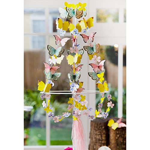 Talking Tables- Lustre Papillon 3D Pastel | Décoration Suspendue | Fournitures pour la fête d'anniversaire des Enfants, thème des fées des Bois, Accessoires de Chambre à Coucher pour Filles