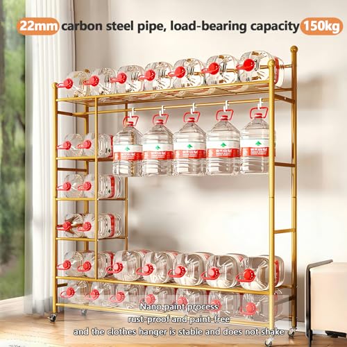 Tringle à vêtements robuste avec 3 étagères et roulettes pour rangement modulable - 6