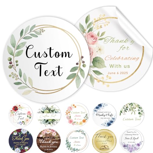 Étiquettes autocollantes personnalisées pour cadeaux de mariage, logo d'entreprise, anniversaire, étiquettes autocollantes personnalisées en vinyle, paquet...