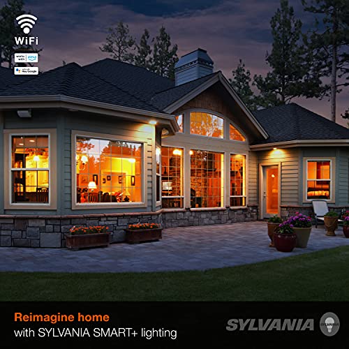 Image of SYLVANIA Wifi LED Smart Light Bulb, A19, 60W, Soft White, Compatible with Alexa and Google Home Only - 4 Pack (75672)
