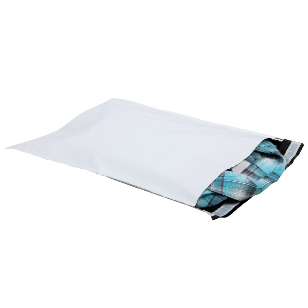 BB-Verpackungen 500x Folienversandtaschen Weiß 325 x 425 mm LDPE-Coexfolie (500 Stück) | reißfest, wasserundurchlässig und selbsklebender Sicherheitsverschluss
