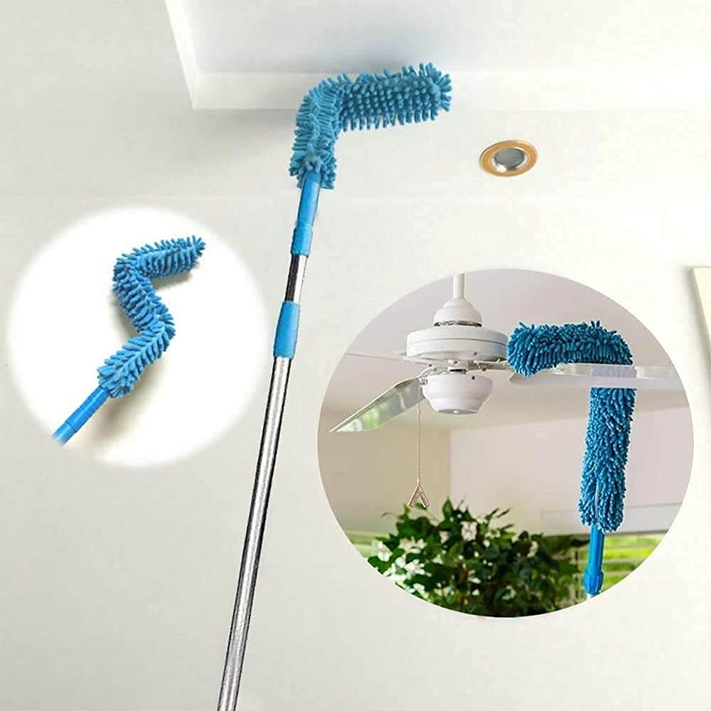 SHREE HANS CREATION | Flexible Microfiber Cleaning Duster Fan Cleaner Fan mop with Extendable Rod for Home Office Car Fan Dusting Tools