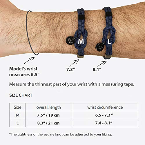 Image of globi Paracord Braided Rope Bracelet for Men Women | Lightweight Nautical Unisex Cuff Bracelet with Stainless Steel Magnetic Clasp
