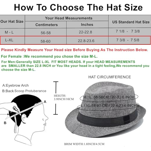 Image of 5 Pack Bulk Cuban Fedora Sun Hats Men with Adjustable Strap, Short Brim 1920s Unisex Party Costume Hats Women.