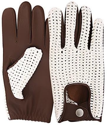 Kango Fitness Classic English Leather Driving Gloves Crochet String back Chauffeur Vintage fashion