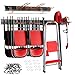 EFFEKTIVTOOLS Garage Storage Organization Wall Mount, Garden Tool Rack Organizer Heavy Duty Folding Chair Hangers with 6 Adjustable Hooks 48inch Tracks Max Load 198 LBS