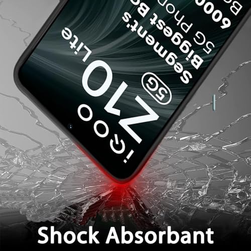 Image of TOUCCH Liquid Silicone Case Cover for Iqoo z10 Lite| Shock Proof Design & 360 Degree Protection| Premium Soft Black Cover for Iqoo z10 Lite | Silicone Sand Blast - Black