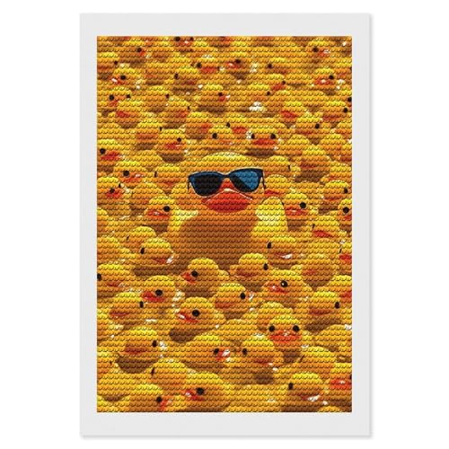 Kit peinture diamant 5D canard jaune loisir créatif adulte pixel art
