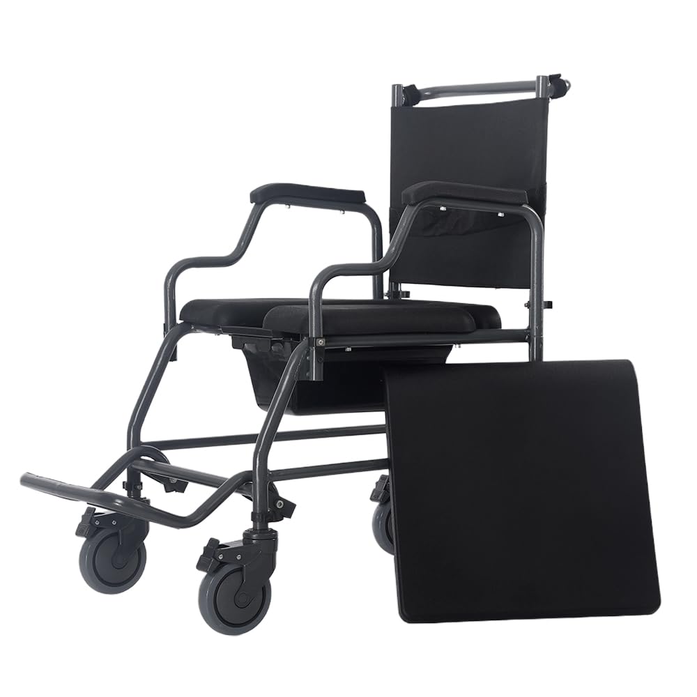 ARCATRON MOBILITY Reinventing Assisted Living By Frido|2000 Commode Wheelchair With Removable Armrest,Locking Caster Wheels,Cushion Seat,150 Kg,For Elderly,Tall & Heavy Adults With Limited Mobility-image-44