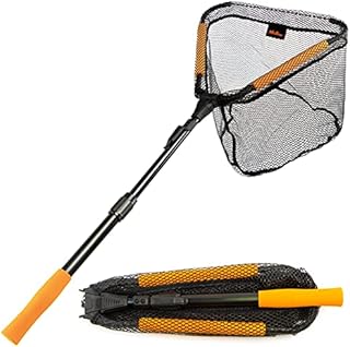 MoiShow Floating Fishing Net - Fishing Landing Net Foldable Fishing Net for Freshwater or Saltwater - Telescopic Folding Fishing Net and Fly Fishing net