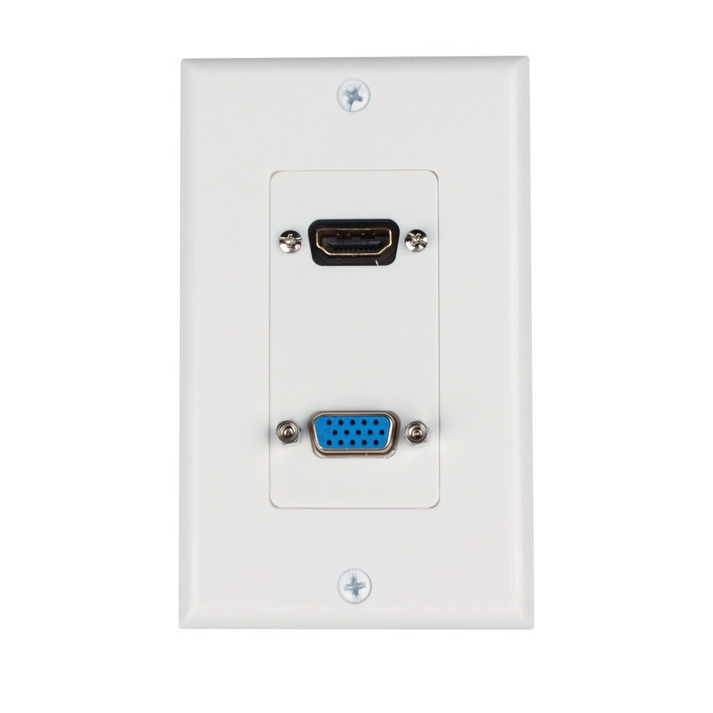 FastSun HDMI VGA Component Composite Audio Video Wall Face Plate Panel