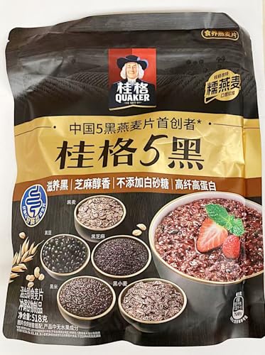 Five Black Multi-Grain,5 Black Grains Oatmeal Mix, Sugar-Free, 518g,18.27 Oz