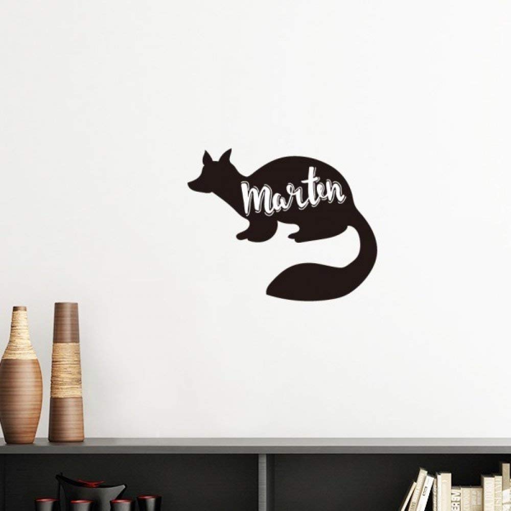 Papier peint diy silhouette animal marten amovible mur autocollant