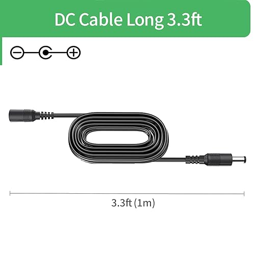 Miniatura 16 de Security-01 Cable de extensión de alimentación de 33 pies 10 M CC 12 V para cámara de seguridad CCTV DVR independiente, cable de extensión de CC