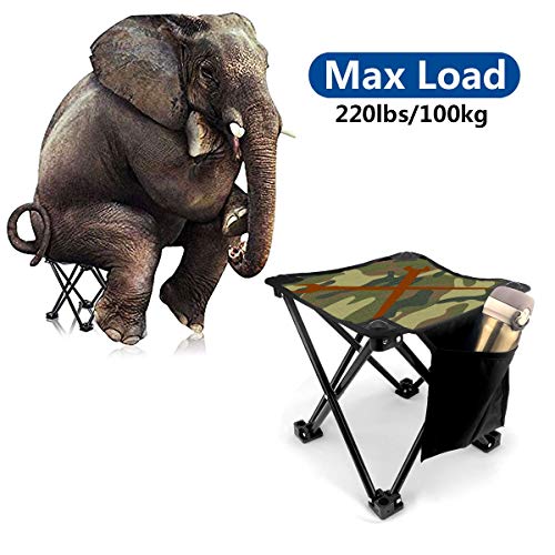 Rong-C Camping Stool, Ironworker Crossed Tools Fishing Travel Outdoor Folding Stool, Portable Stool for Camping Walking Hunting Hiking Picnic Garden BBQ