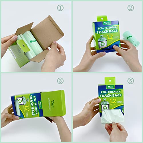Yheel BATHROOM TRASH BAGS SMALL 1.2 Gallon Small Trash Bags Mini Bathroom Garbage Bags Fit 4.5 Liter Trash-Can-Liners thumb #3