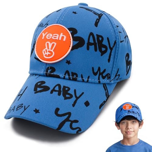 Image of VRITRAZ Unisex Kids Baseball Cap, Lightweight Adjustable Casual Sports Hat | for School, Travel and Outdoor Activities, Boys and Girls (4-12 Years)