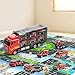 NIPLOOOW Toddler Boys Toys for 3-5 Years Old, Fire Truck Vehicle Set with Play Mat and Die-Cast Toy Car, Transport Carrier Truck for Kids 3-5, Birthday Gifts Toys for 3-8+ Year Old Boys
