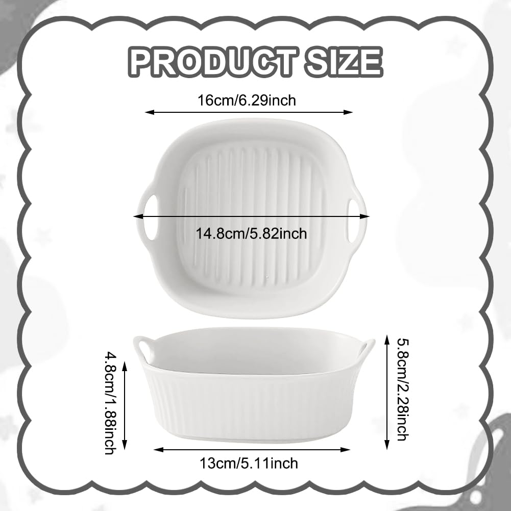 Forma per casseruola in ceramica da 650ML per Airfryer e forno - Teglia da forno con calore uniforme, lavabile in lavastoviglie e impilabile, forme per casseruola in ceramica con manici, sicure per