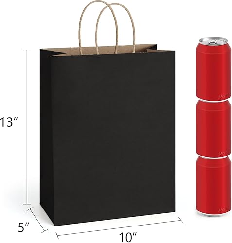 Miniatura 2 de BagDream Bolsas de regalo de 10 x 5 x 13 pulgadas, paquete de 50 bolsas de compras de papel kraft con asas a granel, para compras, venta al por