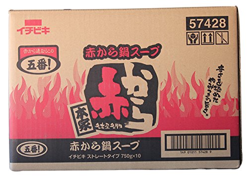 イチビキ ストレート 赤から鍋スープ 5番 750g×10袋入 イチビキ ストレート 赤から鍋スープ 5番 750g×10袋入