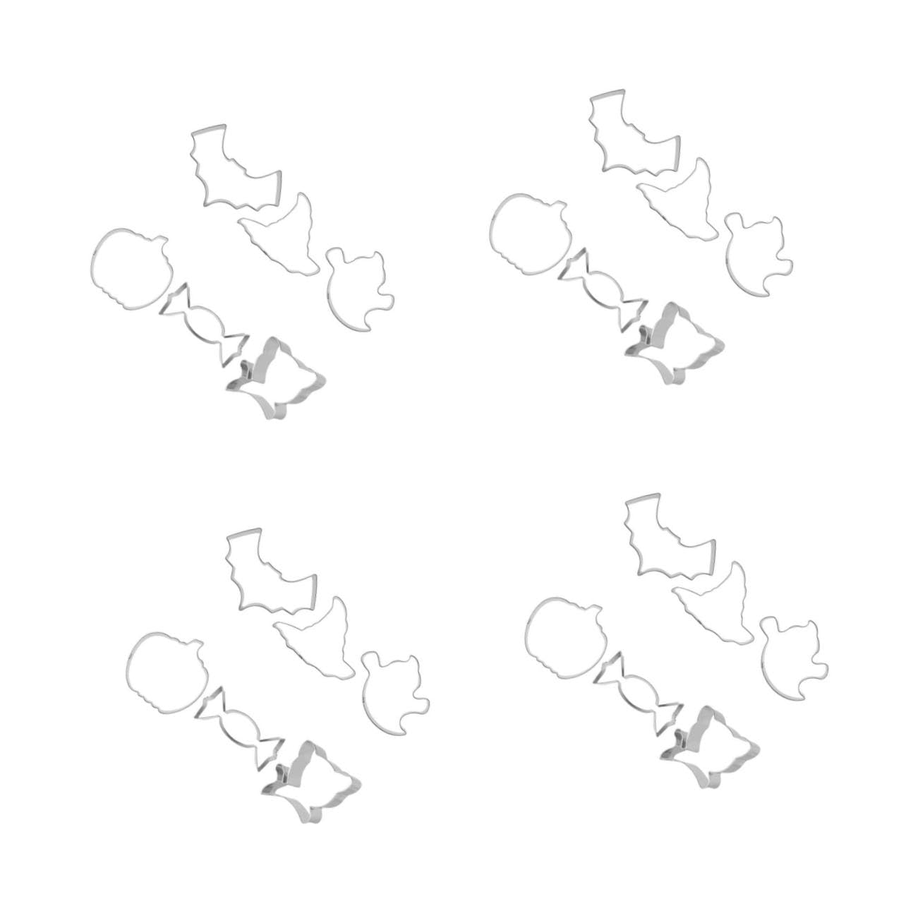 Cabilock 4 Sätze Halloween-schablonen Halloween Plätzchenform Keksformen Keksausstecher -keksform-set Wiederverwendbar Kessel Backzubehör Ausstechform Silver 6 Stück * 4