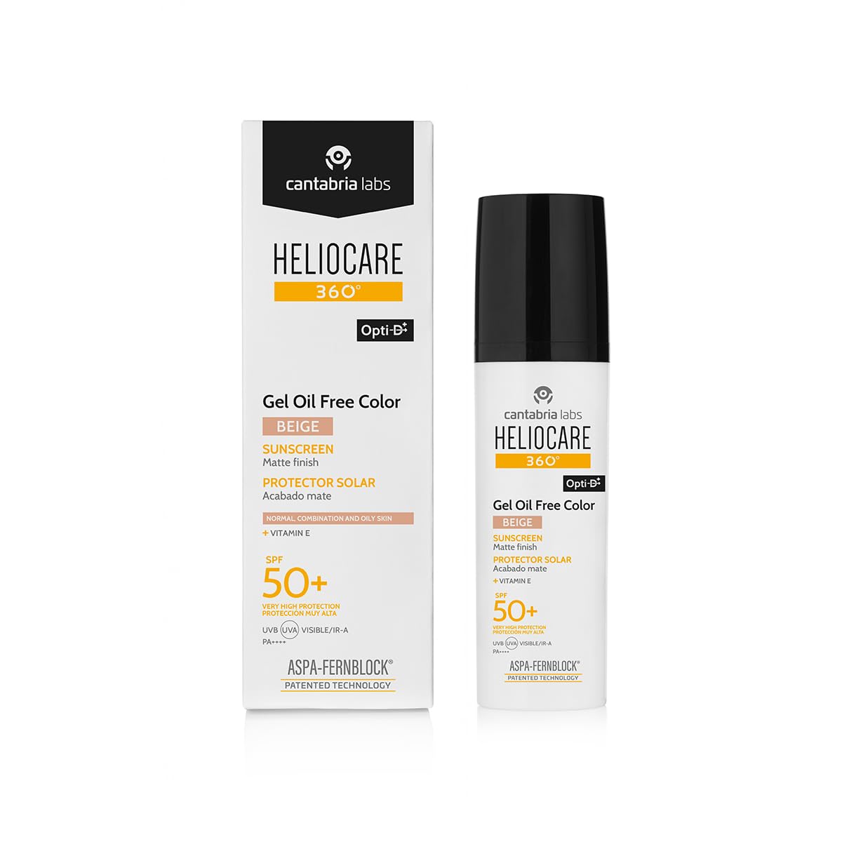 Cantabria Labs - Heliocare 360º Color Gel Oil-Free SPF 50+ - 50 ml - Beige - Fotomaquillaje Matificante - Piel Grasa con tendencia acnéica