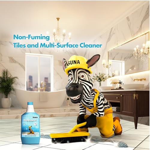 Image of SUNA ZEBRA Tiles Cleaner | Heavy-Duty Stain Remover for Tiles & Floors | Removes Cement, Grout Haze, Hard Water & Tough Stains | Fast-Action Cleaning Agent (1 Litre)