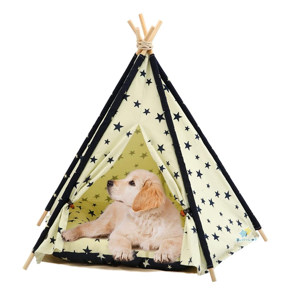 Amazon | 犬用・猫用 テントハウス キャンプ ペットテント ティピー