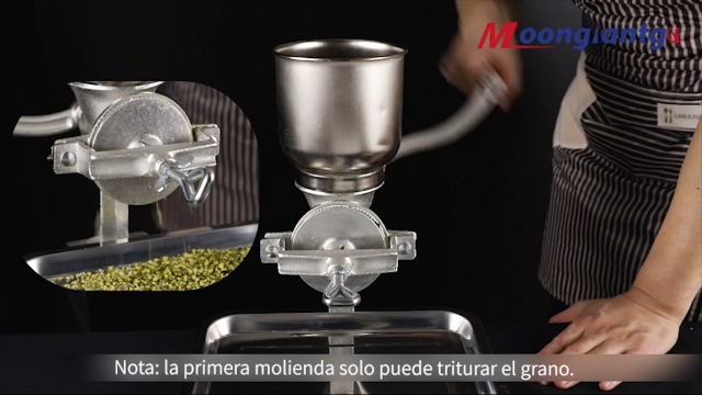 Moongiantgo Molinillo de Cereales Manual con 13cm Tolva Grande & 4cm Abrazadera de Mesa, Finura de Molienda Ajustable… - Imagen 8