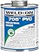 Weld-On 705 10090, Industrial Grade, Plumbing Cement, Medium-Bodied, Very Fast-Setting, 1 quart, Can with Applicator Cap Gray