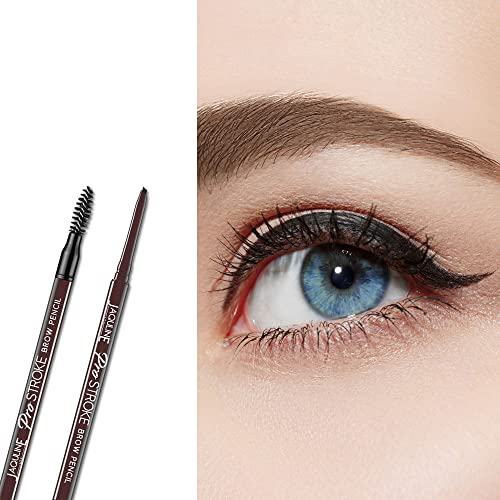 Image of JAQULINE USA Pro Stroke Eyebrow Pencil | Waterproof & Smudge-Proof | One Swipe Application | Natural & Long-Lasting Finish | For Denser, Fuller Eyebrows | Easy to Use | Cruelty-Free | Brown, 0.35g