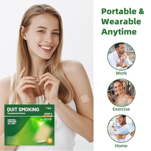 Fekux Quit Smoking Patches Step 2-14 mg Stop Smoking Aids Patches, Easy & Effective Helps Quit Smoking, Stop Smoking Aids That Work - 35 Patches