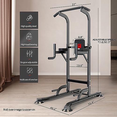 Adjustable Height Pull-Up & Dip Station for Home Gym Fitness Train at Home