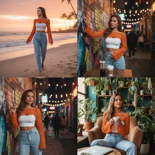 Image of Womens Crochet Shrug Y2K Hollow Out Bolero Shrug See Through Cropped Knit Sweater Top