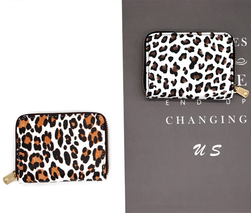 Leopard Print Wallet Cheetah Print Slim Coin Purse Small Leopard Pocket Wallet Zipper Credit Card Holder Leopard Purse (2)3