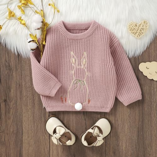 Toddler Girls Sweater Long Sleeve Pull On Bunny Top Spring Fall Winter Clothes Easter Sweater2