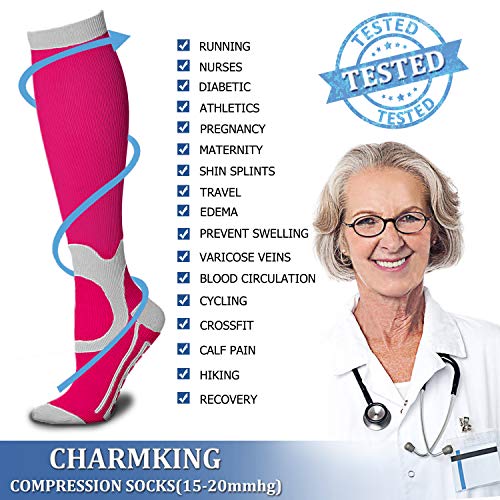 Image of Copper Compression Socks (3 Pairs), 15-20 mmhg is BEST Athletic & Medical for Men & Women, Running, Flight, Travel, Nurses - Boost Performance, Blood Circulation & Recovery