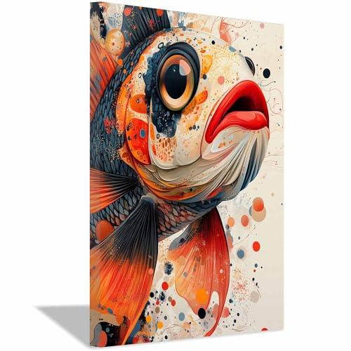 Tableau rires d'animaux modernes orange cadre 20x30cm pour salon