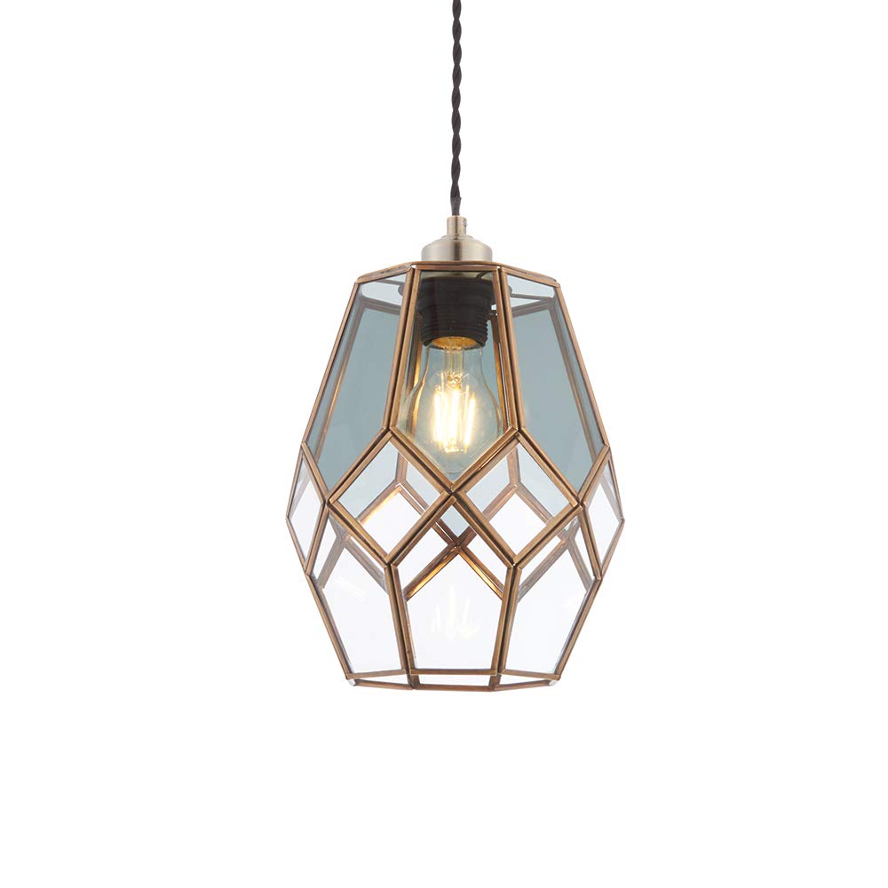Betta Lighting Light Antique Brass Finish With Clear And Smoked Glass Non Electric 1 Pendant Ceiling
