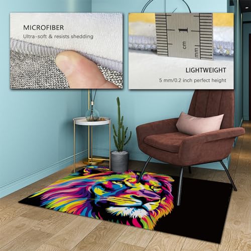 Tapis antidérapant lion graffiti pour sécuriser le sol - 5