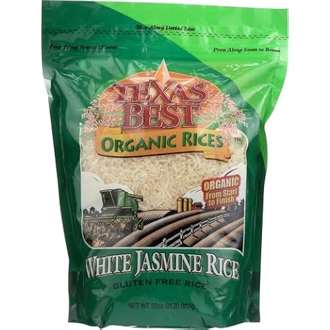 Texas Best Organic White Jasmine Rice, Kosher, USDA Certified Organic, Gluten Free, 32 Ounce (Pack of 6) Cover