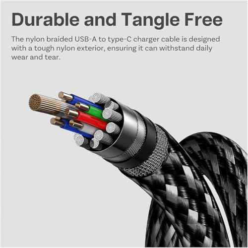 USB-C Cable for Xbox 3m/9.8ft Nylon Braided USB-A to Type-C [2 Pack] by MMOBIEL – Replacement Type-C Cord for Xbox Controllers 18W 480Mbps – Charger Cable Adapter - Gaming Accessories - White/Black