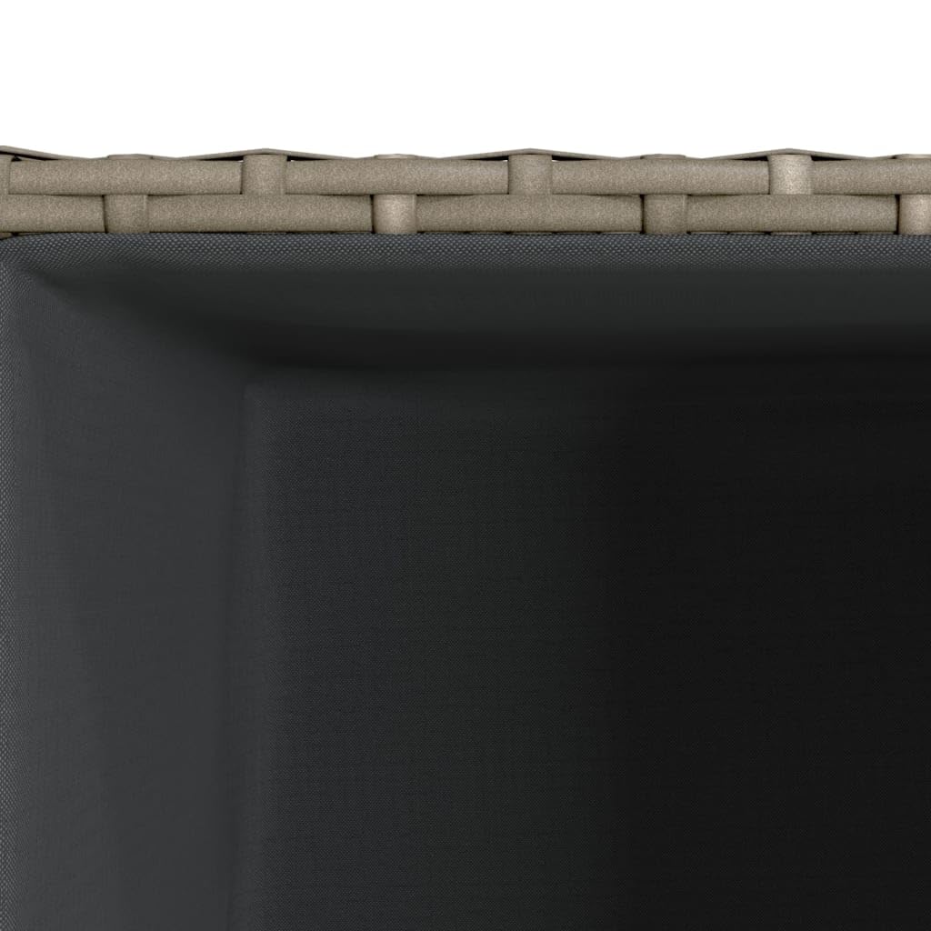 Donica ogrodowa szara 30x30x60 cm rattan PE z wkładem włókninowym odporna na warunki atmosferyczne do roślin balkon taras dekoracja
