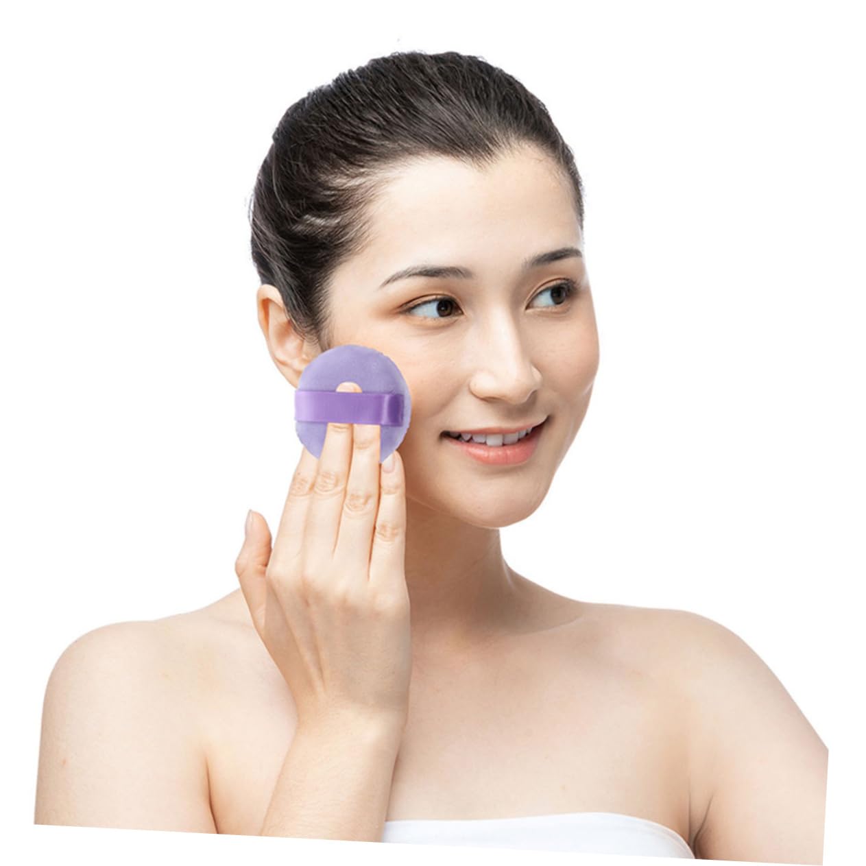 IWOWHERO Velvet Puff Makeup Pads 4pcs Set Soft Face for Foundation Natural Coverage Portable