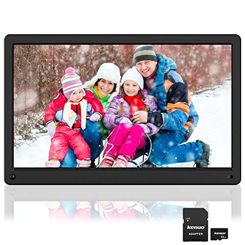 15.6 inch Digital Picture Frame, 1920x1080 IPS Screen Digital Photo Frame with 32G SD Card and Wall Mount, Motion Sensor, Auto Power On/Off, Music Support 1080P Video, SD Card and USB