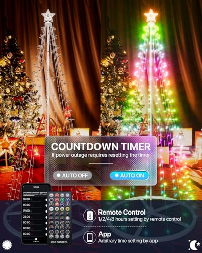 Lphianx 9Ft Lighted Christmas Tree, 265 RGB LEDs - image 5
