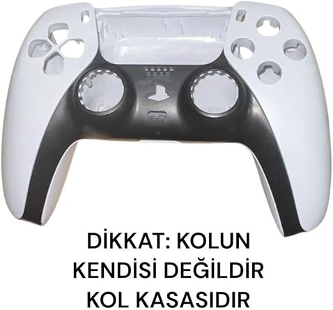 Cosmostech PlayStation 5 Dualsense Beyaz Kol Kasası, BDM010 V1 Model ile Uyumlu, Ön Kapak, Arka Kapak ve Siyah Çıta Seti