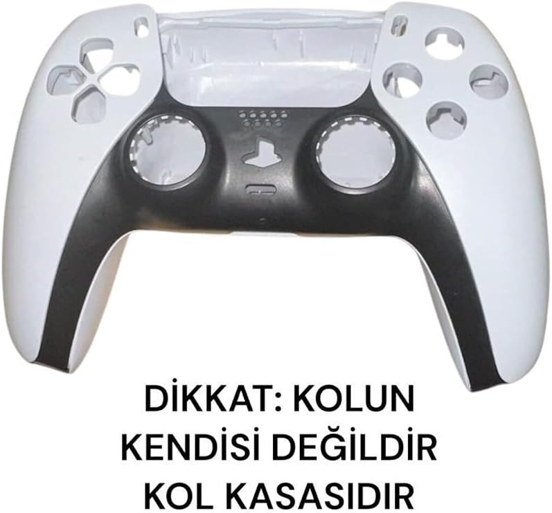 Cosmostech PlayStation 5 Dualsense Beyaz Kol Kasası, BDM010 V1 Model ile Uyumlu, Ön Kapak, Arka Kapak ve Siyah Çıta Seti