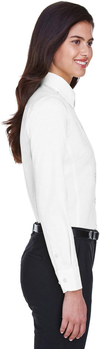 Devon & Jones Ladies' Crown Woven Collection™ Solid Stretch Twill XS WHITE - Image 3